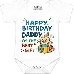 arvesa Happy Birthday Daddy. I Love You So Much. R-1305 Dad Birthday Bodysuit, Sleepsuits, Rompers For New Born Baby Clothes 0-3 Months Unisex Stylish Dress For Baby Boy & Girl, Newborn Infant Outfit-picture-22