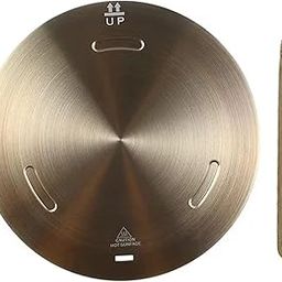 Heat Conduction Plate for Gas Stove, Induction Cooktop Mat, Stainless Steel Induction Adapter Plate with Removal Handle, Coffee Milk Cookware Simmer Ring Plate Induction Hob Heat Cooking (Gold)-image-81