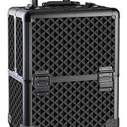 ADSON Professional Jumbo Vanity For Multi Function Artist Rolling Trolley Makeup Box Beauty Train Case Cosmetic Organizer (Black 2)-image-68