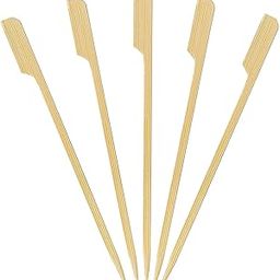 Pocheon 3 INCH - 100 Pcs Wooden Gun Stick SKEWERS Brown Paddle Skewer Barbeque SKEWERS BBQ Stick for Outdoor Dining-image-30