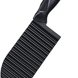 PANCA Premium Knife for Kitchen Use, Crinkle Cutter Knife, Onion Cutter,Potato Cutter French Fry Cutter Slicer, Large Vegetable Cutter, Kitchen Accessories Items for Home Tools (Set of 1, Black)-picture-10