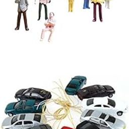JAZZY PEARLS® 100pcs Painted Passenger s + 10pcs Model Car w/Lights Diorama Scenery|Toys & Hobbies | Model Railroads & Trains | HO Scale | Parts & Accessories | Figures & People-image-24