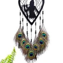 Rosy Abode Peacock Feathers Dream Catcher - 18x45 cm Decorative showpiece Wall Hanging with Krishna MDF Wooden Cutouts - Positive Energy for Home Decor-image-12