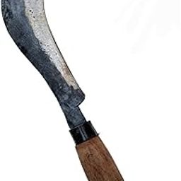 Cutina Katari/Aruvaal/Koduvval/Vaakathi/Vettukathi – Traditional South Indian Handmade Coconut Cutter Tool with Wooden Handle – 1 Pc Iron Tools for Kitchen, Garden & Farming Use-image-0