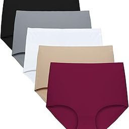No Show High Waist Briefs Underwear for Women Seamless Panties Multi Pack, Multi 5 (5-pack), Large-picture-39