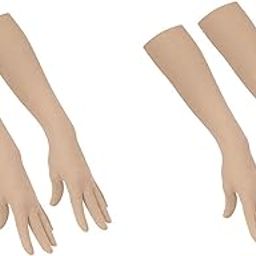 2 Pair Cotton Full Hand Gloves Sun Protection Gloves for Women Skin Colour-image-62