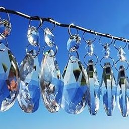 Glass Crystal Chandelier Drops, 50mm Oval Almond Clear, Retro Beads for Light Decoration (25)-image-12