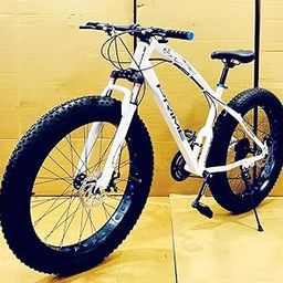 Sunspeed Unisex Mountain Bike | 21-Speed Gear with Double Disc Brakes, Fat Magnesium Tires, Carbon Steel Frame | 26-Inch White, Dual Suspension-image-81
