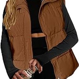 Women Puffer Vest Lightweight Stand Collar Sleeveless Winter Warm Zip Up Padded Outerwear Jackets with Pockets S-XXL-image-41