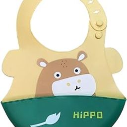 Hopop Silicone Bib for Baby | Waterproof Silicone Baby Bib for Feeding with Crumb Catcher | Adjustable Neckline with Buttons | Washable & Reusable | Suitable from 6 to 36 Months-image-58