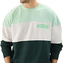 Jasper Men and Boys Round Neck Green and White Colorblock Full Sleeve Oversized T-Shirts Oversized Men's T-Shirts Solid Tees Casual Fashion Relaxed Fit Full Sleeves Round Neck-picture-11