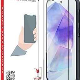POPIO Military-Grade Gorilla Tempered Glass For Samsung Galaxy A35 / A55 (Black) With Edge To Edge Coverage And Easy Installation Kit-16