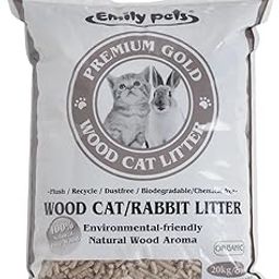Emily Pets Pine Wood Cat Litter for Cats and Rabbit (20Kg, Pack of 1)-1