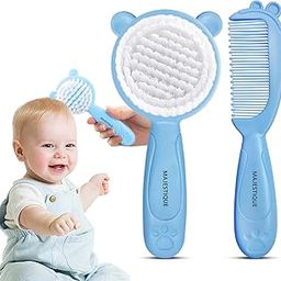 Majestique Baby Hair Care Set – Soft Bristle Brush & Comb Combo | Gentle Scalp Massager for Newborns to 5 Years | Non-Toxic, BPA-Free Baby Grooming Kit – 2Pcs/Multicolour-image-91