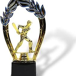 ArtRight Batsman Trophy with Golden Leaf - Cricketer Trophy for Champions, 30cm, Metallic Fiber-image-29
