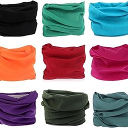 9PCS Outdoor Headscarves, Womens and Mens Headband Headwear (9 Solid Color (H))-image-45