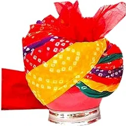 brown leaf Unisex Synthetic® Rajasthani Traditional Bandhani Safa Turban Pagdi Headband Multi Color Free Size (Set Of 10)-picture-37