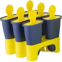 Generic Ice Cream Mould Set, 6 Pieces, Plastic Kulfi Maker with Sticks, 100 ml, White Pack of (1)-image-1