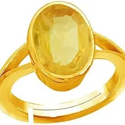anuj sales 5.00 Ratti Certified Unheated Untreatet AA++ Quality Natural Yellow Sapphire Pukhraj Gemstone Ring for Women's and Men's-picture-31