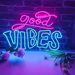 SG PRINT Good Vibes Neon Sign for Wall Decor, Good Vibes Neon Lights Sign, Heart and Good Vibes LED Signs for Bedroom Wall, Neon Lights Sign for Room Wall Decor-image-64