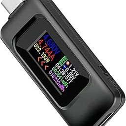 ZORBES® USB Digital Tester Type-C Voltmeter Multimeter Voltage and Current Tester 0-5A 4-30V LCD Color Display Type C Voltmeter Ammeter for USB-C Cables,Laptops & Chargers Power Voltage Detecting-25