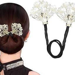 CAVERNSHOP Magic Bun Maker for Women & Girls - Elegant Twist Shaper with Rhinestone Metal Clips - Quick Hair Accessories for Daily, Party, and Wedding Hairstyles - French Hairpin for Daily & Party Styles-image-96
