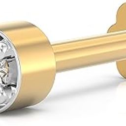 925 Sterling Silver 18K Gold Plated Minimalist Elegance Nose Pin for Women and Girls | With Certificate of Authenticity and 925 Stamp-45