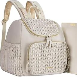 Diaper Bag Backpack for Mom Dad with Changing Pad Baby Essentials Travel Bag Beige-image-53
