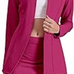 Women's Co-ords Set|Lycra V-Neck Solid Co-ords Set|Blazer & Skirt Co-ords Set|Two Piece Co-ord Set|Formal Blazer Set for Women-picture-31