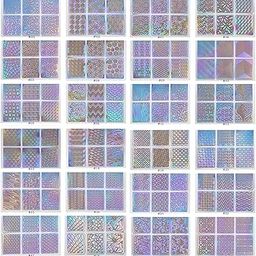ZemGlam French Manicure DIY 3D Nail Art Stickers Stencil Laser Strip Hollow Decorations Template; 24 Sheets-image-87
