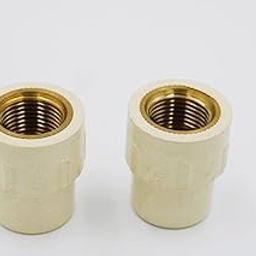UPVC Female Thread Adapter, 1/2 inch, Brass Insert, Ivory, Pack of 4-image-1