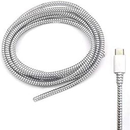ZedGear Spiral Cable Protector 1.5 Meter - Charging and Data Cable Protective Sleeve, Cord Saver Cover for Earphone Wire - Durable PVC, Silver (Set of 3)-95