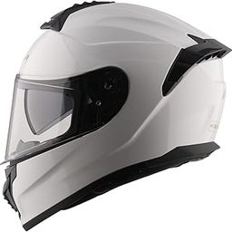 Vega Zap D/V ISI and DOT Certified Gloss Finish Full Face Helmet for Men with Dual Visors and Spoiler-White-M-image-71