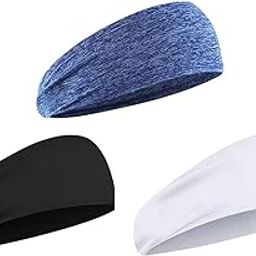 Lnrueg Sweat Band Moisture Wicking 3PCS Stretchy Unisex Workout Headband Running Headband Gym Lightweight Elastic Hair Athletic-picture-17