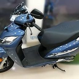 IGNITEX Waterproof Premium Leather Single Bike Seat Cover for Honda Activa || Activa 125 || Activa 3G || Activa 4G || Activa 5G || Activa 6G | Blue Line-image-46