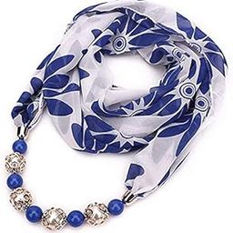 Women's Fashion Beads Pendant Scarf Necklace Stole Dupatta Stoles Muffler Wrap Scarves (Multicolor,S05)-48