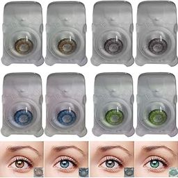 Diamond Eye Monthly Disposable Colored Lenses with Case & Solution (Grey, Brown, Turquoise & Blue, Pack of 4) | Zero Power Lenses Only-image-8