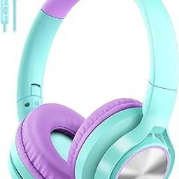 Voopwink Kids Headphones with Microphone, Wired Over Ear Headsets with Limited Volume 85dB/ 94dB for Boys Girls Teens Children Online School/Travel/iPad/Tablet/Cellphone-image-27