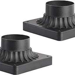 Zanritelit Cast Aluminum Pier Mount Base, 3" Diameter Pier Mount Adapter for Outdoor Post Light, Black Pier Mounting Base for Deck Porch Patio, 2 Pack-image-41