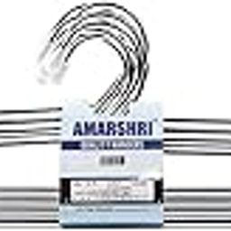 Amarshri Metal Sleek Hanger Mild Steel Chrome Plated Hangers For Clothes Ii Rustproof Multipurpose Clothes Hanger Pack of 12.-20