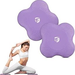 FirstFit Professional Yoga Knee Pad, Extra Thick Elbow Cushion Pad for Pilates Workout, Planks & Meditation, Anti-Slip Joint Protection Pad Pack of 2 - Purple - (Size - 7.8"L x 7.8"W x 0.78"Th)-image-0