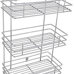 NH10 DESIGNS Stainless Steel 3 Tier Kitchen Rack | Kitchen Pantry Storage Organizer | Multipurpose Storage Organizer | Kitchen Racks | Kitchen Organizer (3 Tier) (NHSP)-image-9