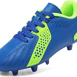 Boys Hz19006k Soccer Football Cleats Shoes Royal Blue Neon Green Size 13 M US Little Kid-image-3