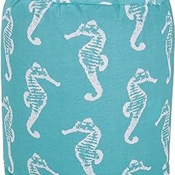 Majestic Home Goods Teal Sea Horse Indoor/Outdoor Bean Bag Ottoman Pouf 16" L x 16" W x 17" H-image-21