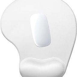 Hsurbtra Ergonomic Mouse Pad with Wrist Rest Support, Gel Mouse Pads with Non-Slip PU Base, Pain Relief Memory Foam Computer Mat, Cute Office Supplies Desk Decro Accessories, Ivory White-image-6
