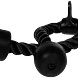 SPOCCO | Gym Cable Attachment | Cable Cross D Handle, Tricep Rope, Seated Row Grip | 30 Inch-Black | TR11-17