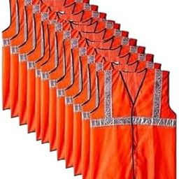 High Visibility Reflective Orange Safety Jacket - Front & Back Reflectors, Perfect for Industrial Workers, Engineers, & Bicycle Riders, Lightweight Radium Jacket - Pack of 5 (2 Iinch)-image-95