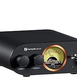 Fosi Audio MC101 Bluetooth Stereo Amplifier Home Audio Component Mini Amp with VU Meter 2 Channel HiFi Receiver for Passive Speakers with Bass Treble Tone Control Vintage All Aluminum Alloy Build-8