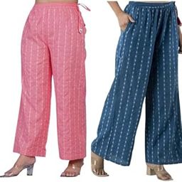 MUNAZKIM Cotton Regular fit Palazzo | Flared Palazzo Pants with Pocket for Women & Girls | Relaxed Bottom Wear Combo-image-78