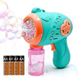 GRAPHENE Bubble Machine Gun for Kids 1 Solution Bottle 4 AA Alkaline Cells Toddlers Automatic Leak Proof Refill Bubble Blower Birthday Gift Electric Summer Fun Play Toy Boys Girls Indoor Outdoor-4